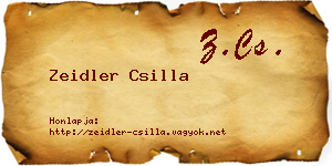 Zeidler Csilla névjegykártya