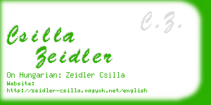 csilla zeidler business card